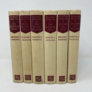 Winston Churchill The Second World War 6 Volume Book Set 1956 Reprint Society UK